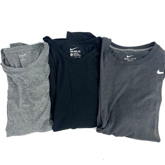 Nike Old Navy T Shirt Lot of 3 Size XL Mens Gray Black Dri Fit Basic Core Gym - Picture 1 of 16